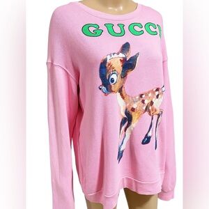 Gucci Limited Edition Bambi Fawn and Flowers Sweater Size Small